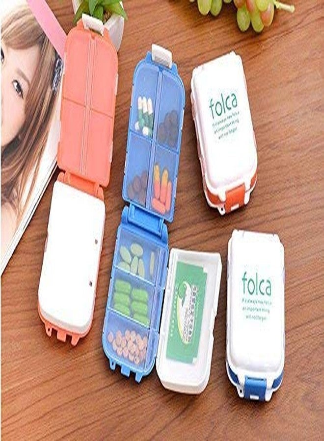 Yorten Pill Box Portable for Travel 8 Compartments Weekly Medicine Organizer, Multicolor Folca Medicine Box Mini Vitamin Pill Tablet Case - Image 4
